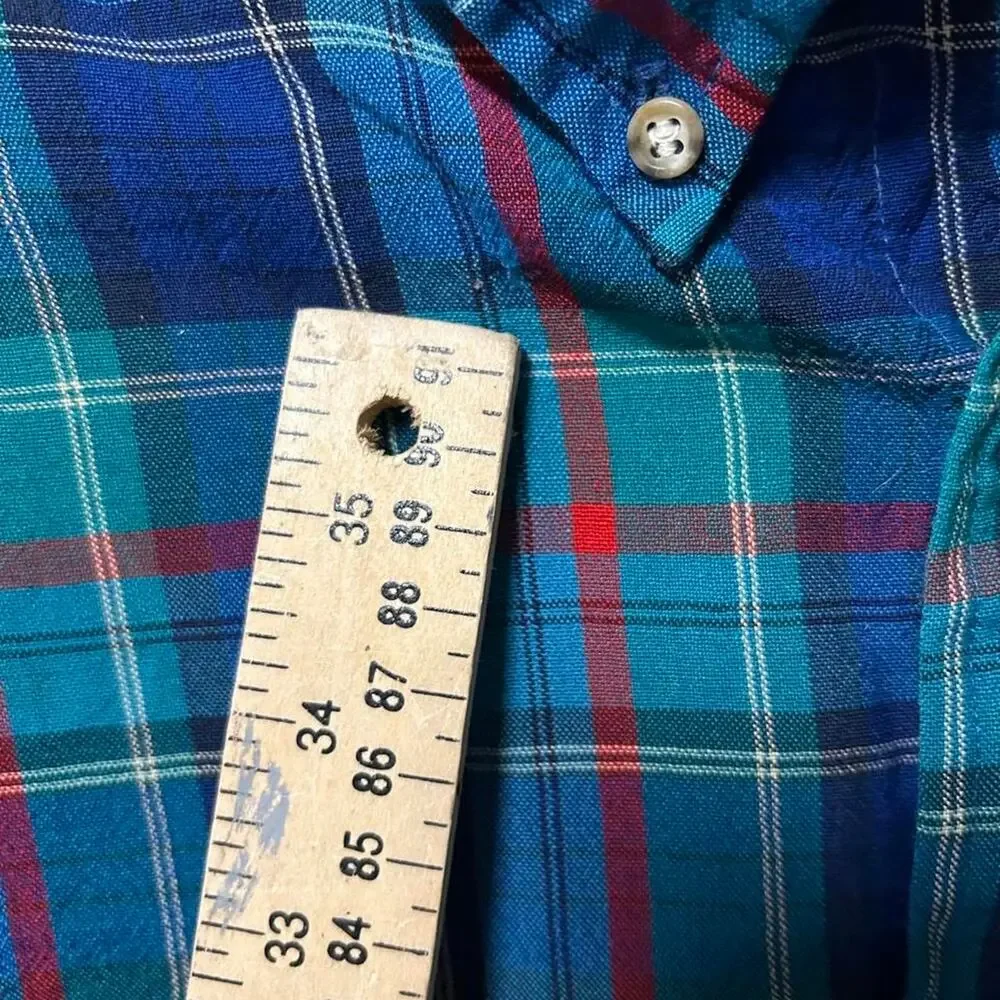 XL Vintage wool Pendleton plaid short sleeve button up shirt
